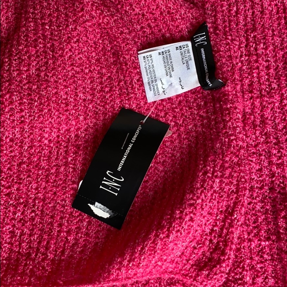 INC Twisted Knit Ribbed Colorblocked Muffler Scarf - Picture 6 of 6